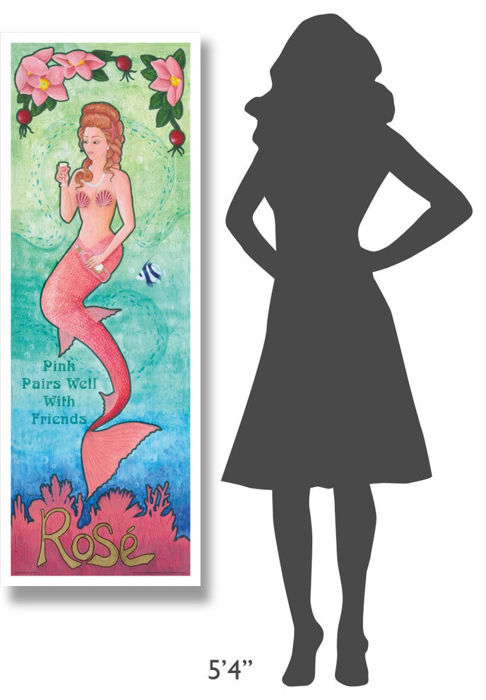 "Nouveau Mermaid Rose v2" Digital Paper Print by Elyse DeNeige, 20"x56"