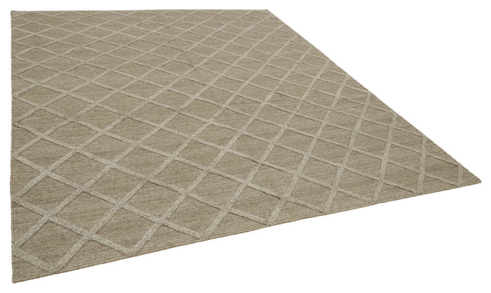 Rug N Carpet - Handmade Modern Design 8' 0'' x 10' 0'' Wool Unique Kilim Rug