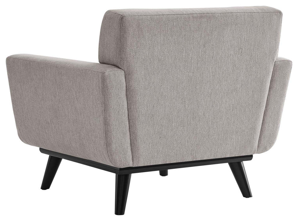 Armchair Accent Chair, Gray, Fabric, Modern, Mid Century Hotel Lounge Cafe