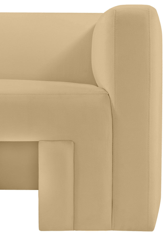 Henson Velvet Upholstered Loveseat, Camel