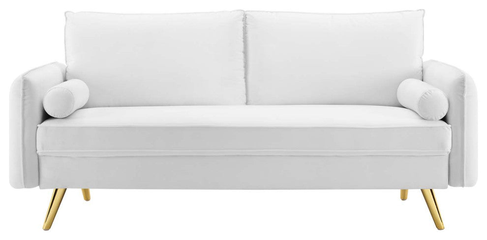Revive Performance Velvet Sofa - White