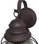Outdoor Wall Sconce, Lantern Wall Sconce, Oil Rubbed Bronze, Clear Seeded Glass