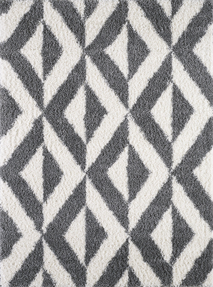Pax Illusions Moroccan Rug, Dark Grey, 8'9" X 13'
