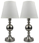 Urbanest Ellery Touch Accent Lamps, Brushed Nickel, Set of 2
