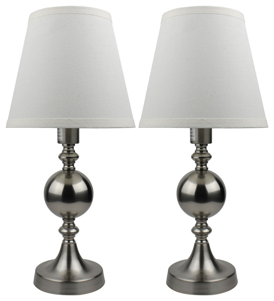 Urbanest Ellery Touch Accent Lamps, Brushed Nickel, Set of 2