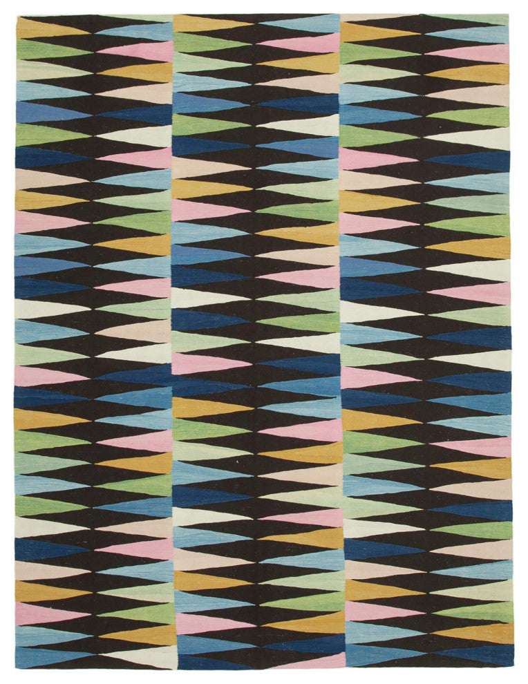 Rug N Carpet - Handwoven Turkish 7' 8'' x 10' 2'' Flatweave Wool Kilim Rug