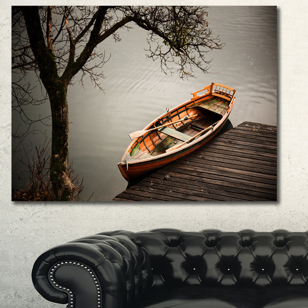 Little Rowing Boat Ferry, Boat Canvas Art Print, 40"x30"