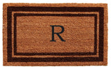 Brown Border 24"x36" Monogram Doormat, Letter R