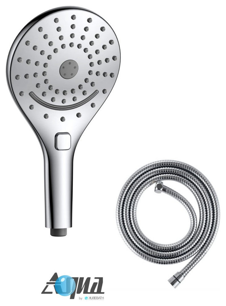 Aqua Rondo 6"Multifunction Handheld With Flexible Hose, Chrome