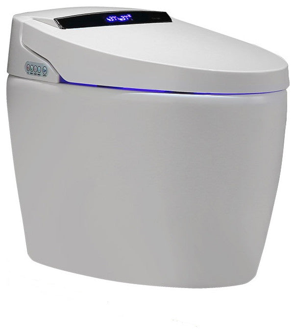 Modern Smart One-Piece 1.28 GPF Floor Mount Automatic Toilet & Bidet with Seat, White, Standard