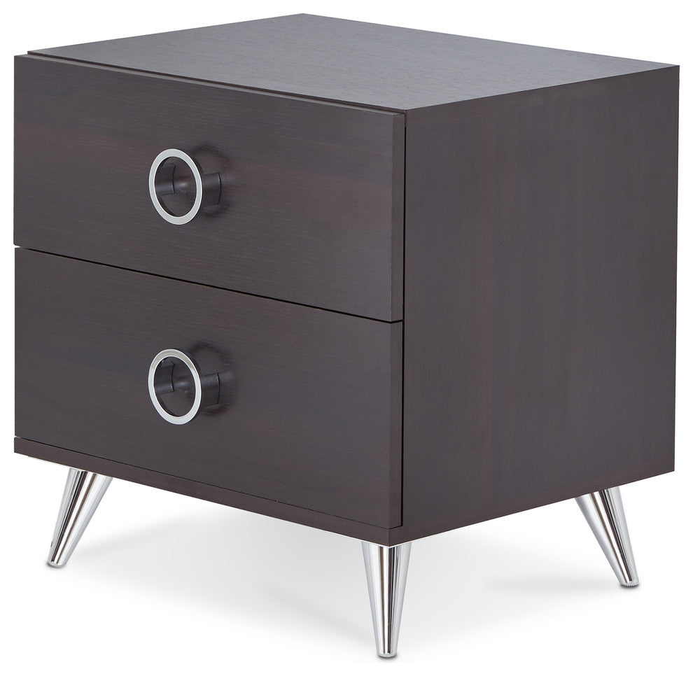 Vitalia Collection 2-Drawer Nightstand, Espresso