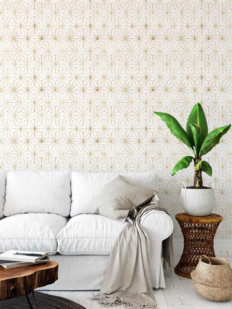 Gold Star Wallpaper, Sample 12"x8"