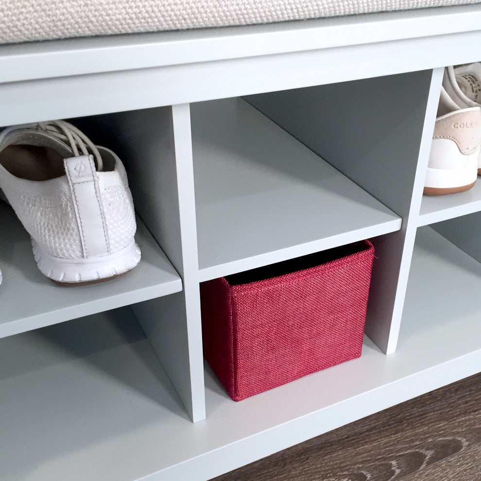 Wood Shoe Storage Bench, Grey