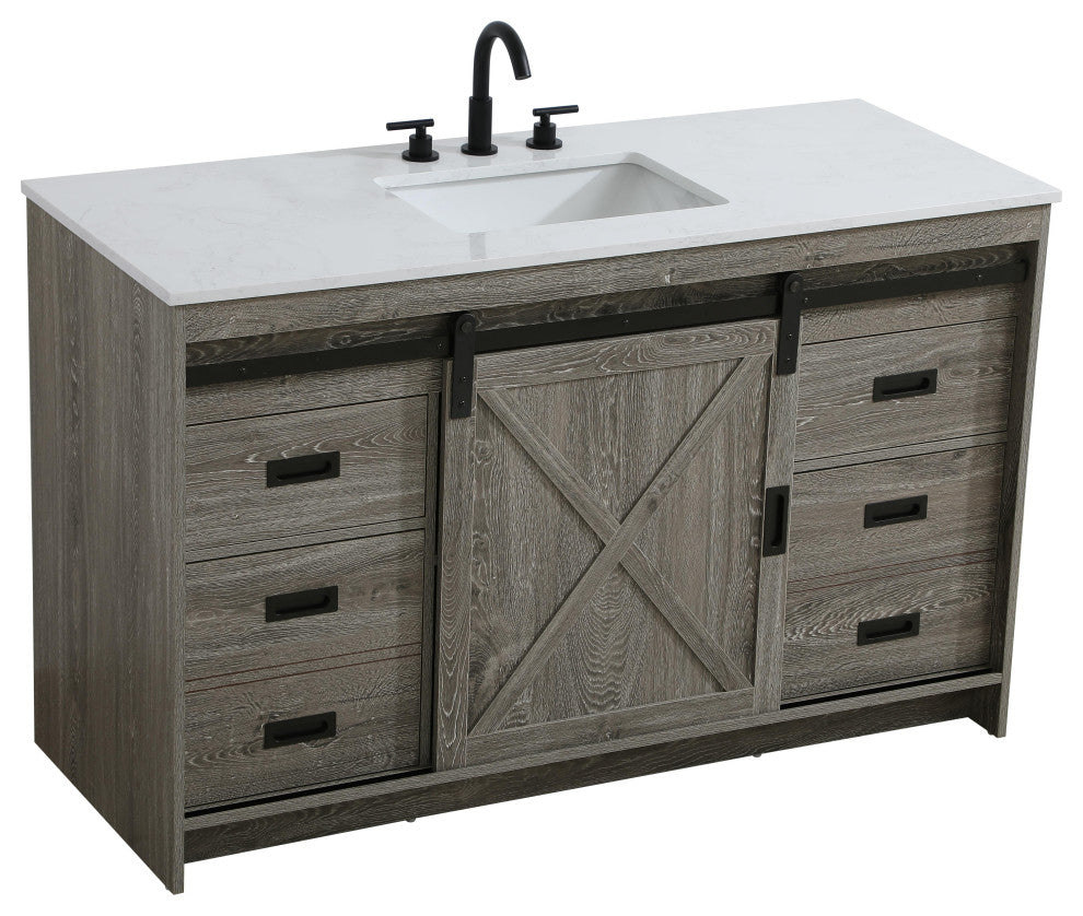 Home Living 54" Single Bathroom Vanity, Rustic Grey
