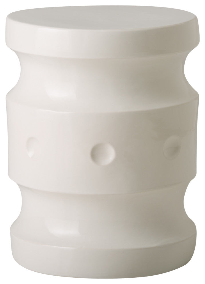 White Spindle Garden Stool