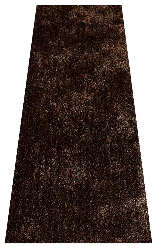 HAND TUFTED SHAG POLYESTER ECO-FRIENDLY AREA RUGS-Beige Brown Color,Solid Design