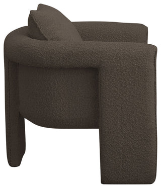 Stylus Boucle Fabric Upholstered Accent Chair, Brown