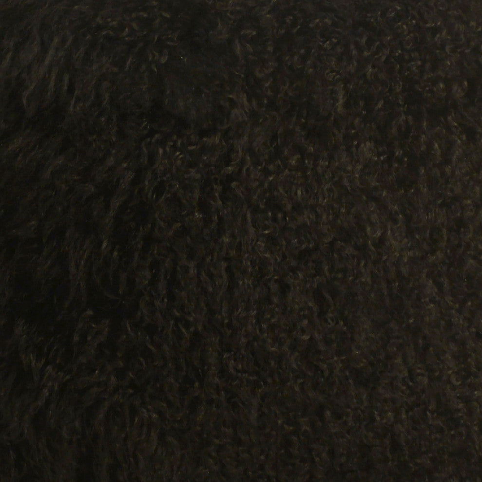 Abbas Genuine Brown Goat Hide and Suede Kidney Throw Pillow