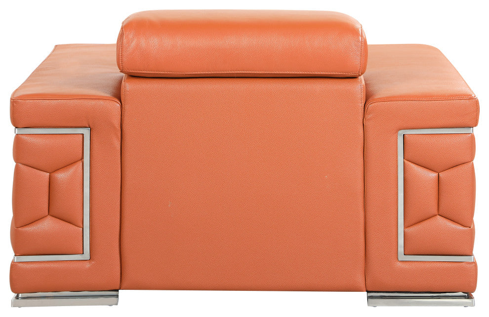 Rome Contemporary Genuine Italian Leather Armchair Camel
