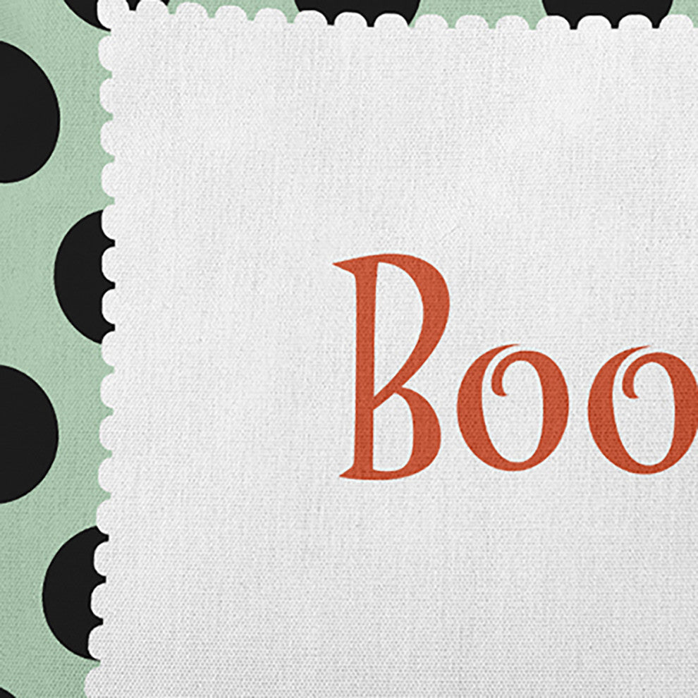 Halloween Boo Dots Accent Pillow, Mint Green, 26"x26"