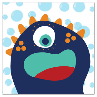 Blue Sea Monster 12x12 Canvas Wall Art