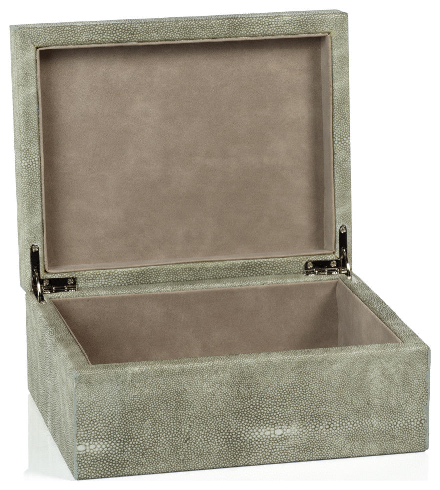 Molfeta Shagreen Leather Decorative Box, Small-9" X 7" X 4"