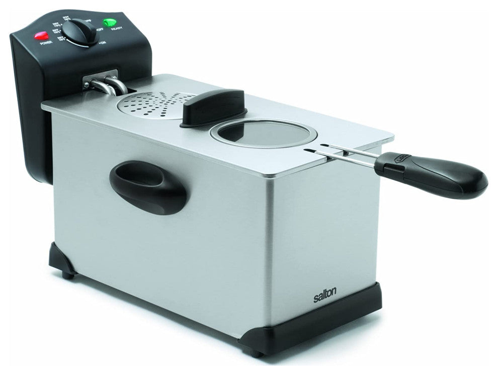 Salton DF1233 Deep Fryer, 3 Liter Oil Capacity, Adjustable Temperature Control