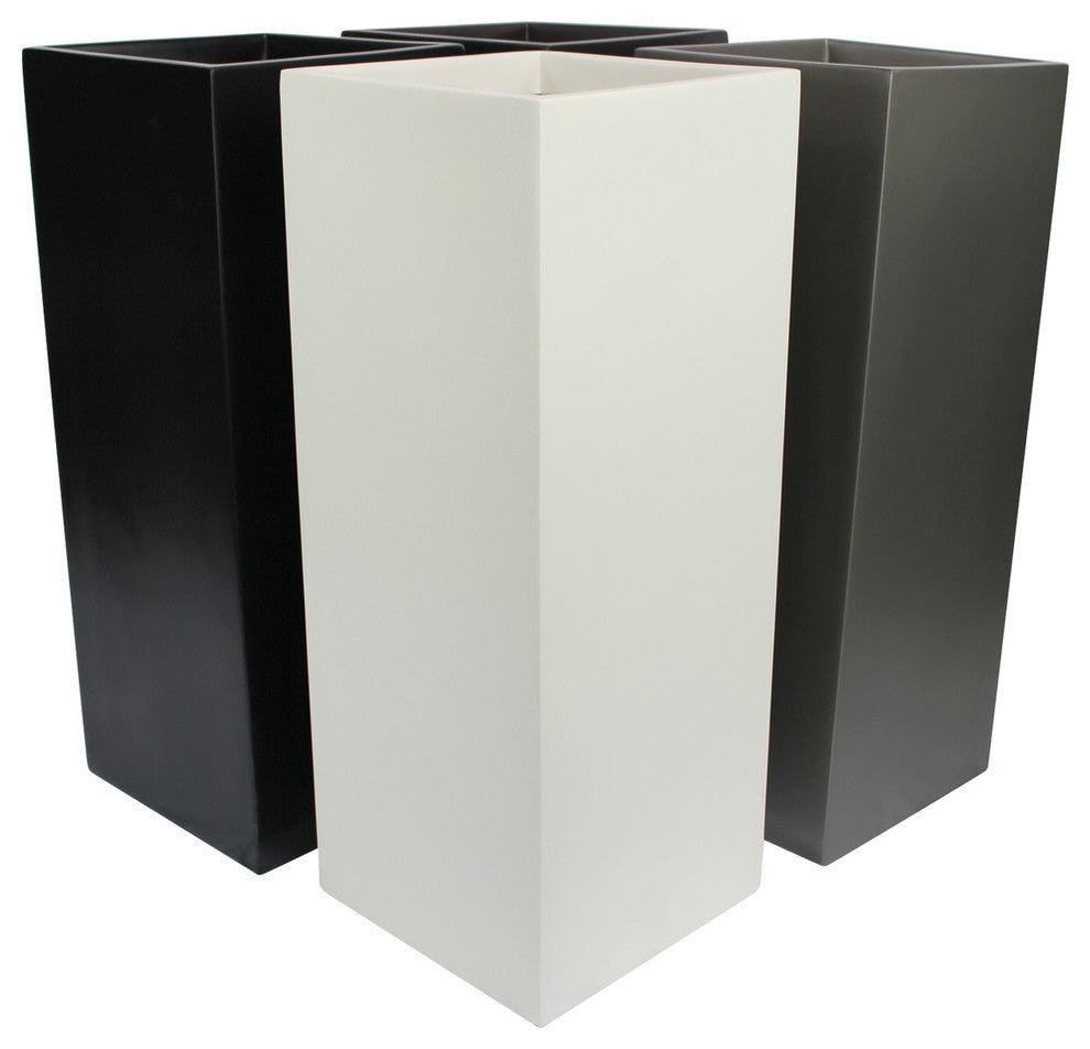 Belvedere Square Planter Box, White, 12"x12"x30"