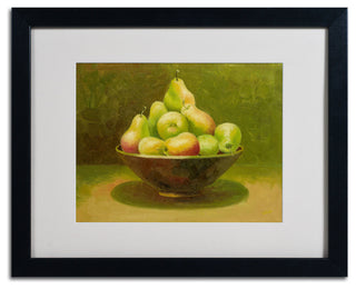 'Still Life with Pears' Matted Framed Canvas Art by Rio
