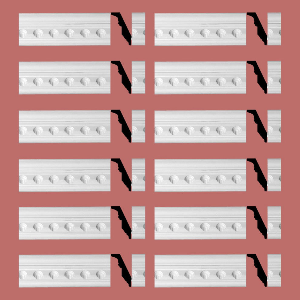Ornate Cornice White Urethane Golfini Design 12 Pieces Totaling 1134" Length