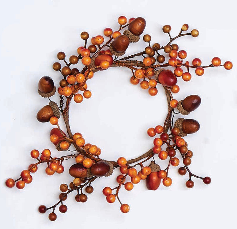 Berry And Acorn Candle Ring, 4.5"