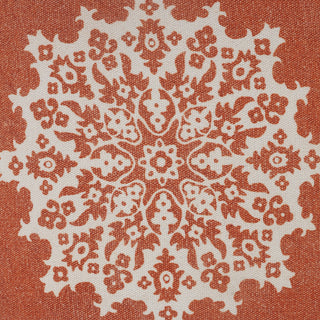 Casual Floral Mandala Medallion Throw Pillow with Tufted Border