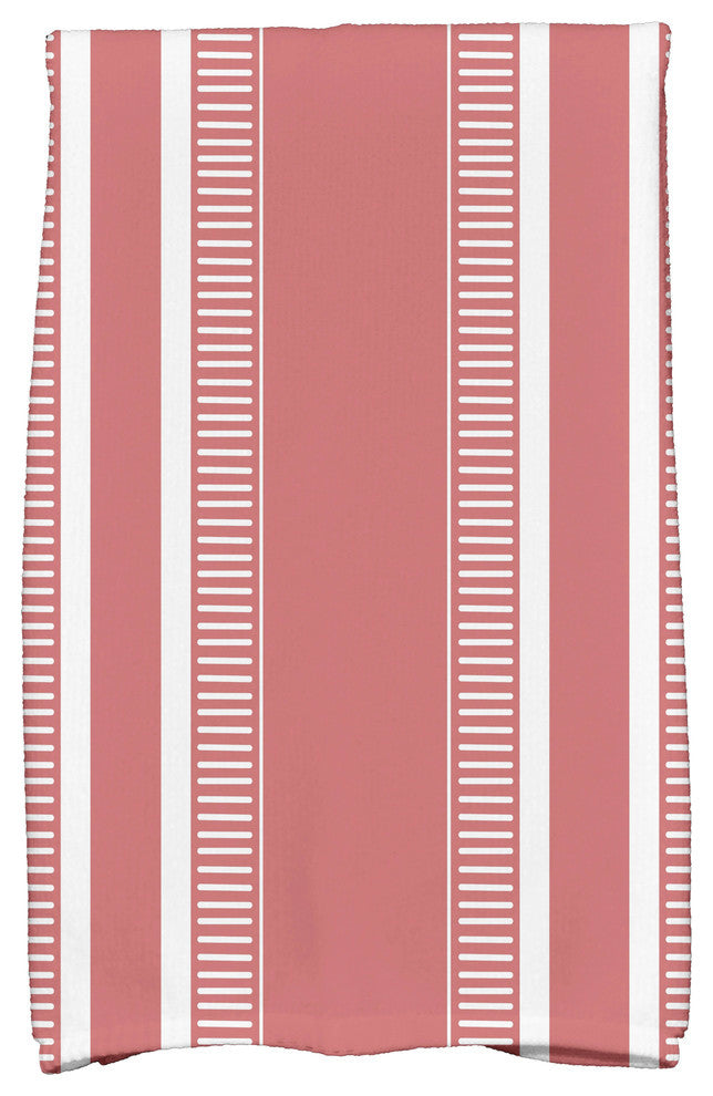 18"x30" Dashing Stripe Stripe Print Kitchen Towel, Orange, Coral