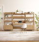 Bixby 3-Piece Wood Office Desk and Bookshelf, Oak