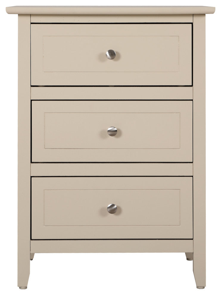 Drake 3-Drawer Nightstand, Beige