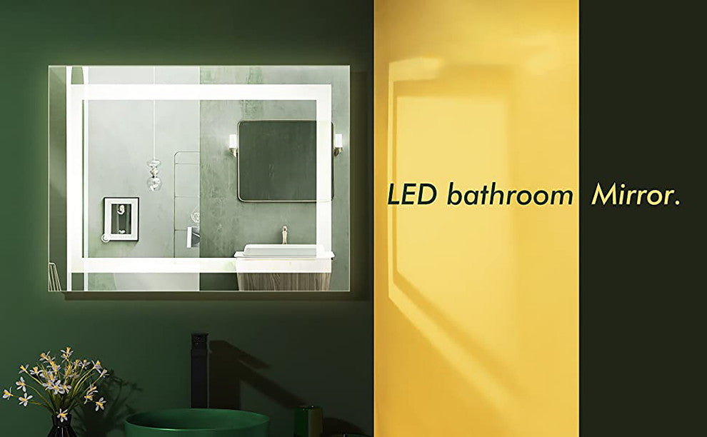 Rectangular Lighted Bathroom Mirror (Horizontal & Vertical),24Ã—32Inch