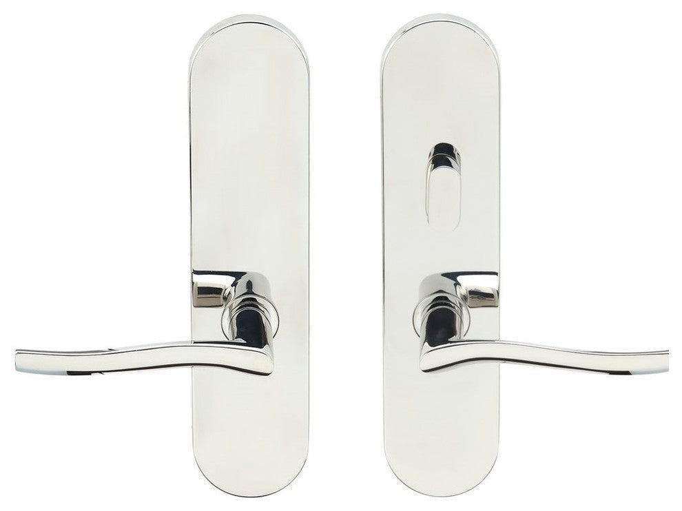 Waterfall Lever, Tubular Passage With Privacy Bolt, LH, Polished Stainless Steel