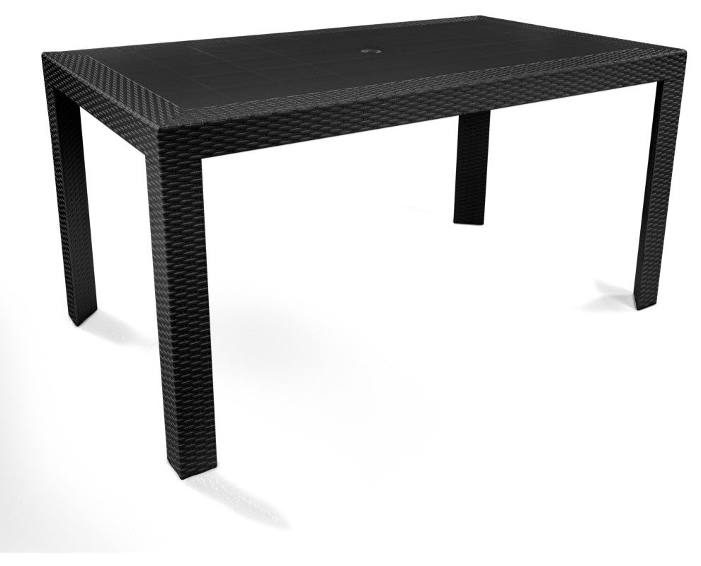 LeisureMod Mace Weave Design Outdoor Dining Table