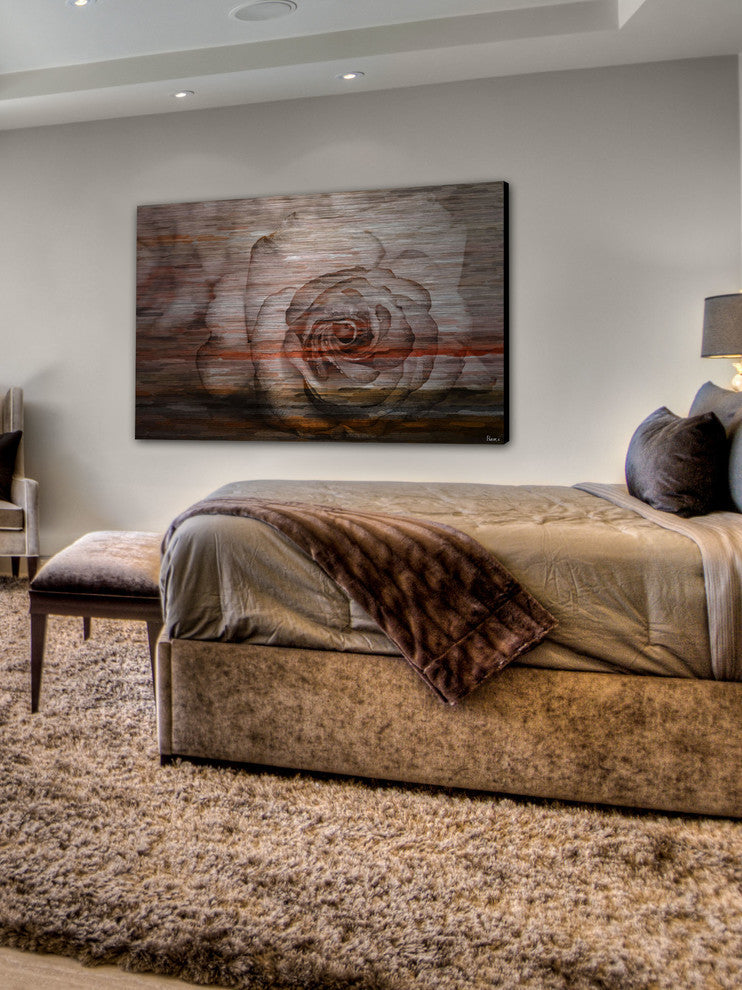 "Sleeping Rose" UV Ink Print on Brushed  Aluminum, 36"x24"