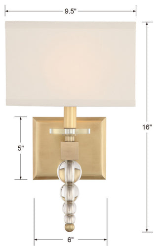 Crystorama Clover 1-Light Sconce, Aged Brass