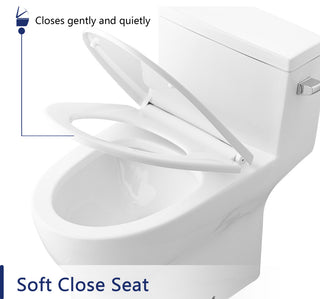 White One-Piece Toilet Comfortable Seat Height Single Efficient Flush 1.28 GPF
