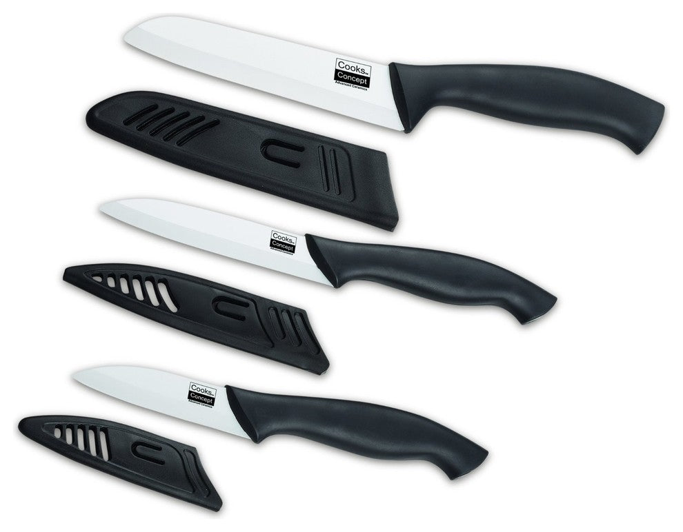 Cook Concept Ceramic Knife Set With Plastic Sheath