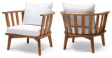 Dean Outdoor Wooden Club Chair With Cushions, Set of 2