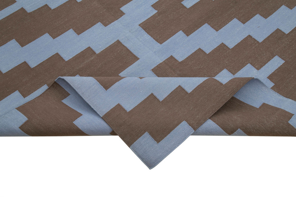 Rug N Carpet - Handmade Wool 9' 1'' x 11' 11'' Flatweave Dhurrie Kilim Rug