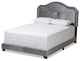 Aideen Velvet Upholstered Full Bed, Queen