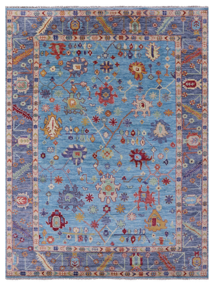 10' 1" X 13' 9" Turkish Oushak Hand Knotted Wool Rug - Q13285