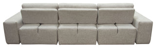 Jazz Modular 3-Seater Chaise Sectional Backrests in Light Brown Fabric