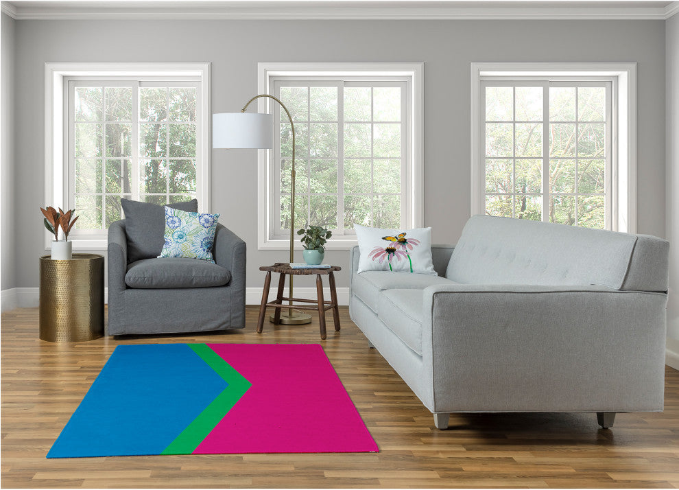 Polysexual Chevron Chenille Rug, Polysexual Chevron, 4'x6'
