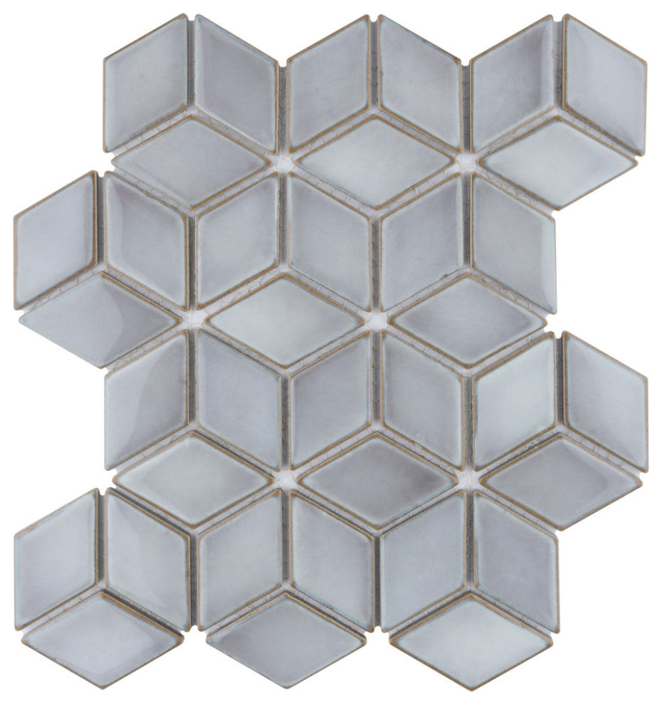 Hudson Rhombus Grey Eye Porcelain Floor and Wall Tile