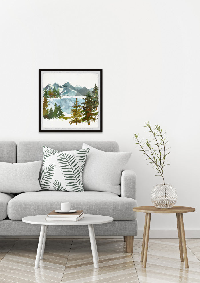 "Frozen Lake" Framed Painting Print, 32x32
